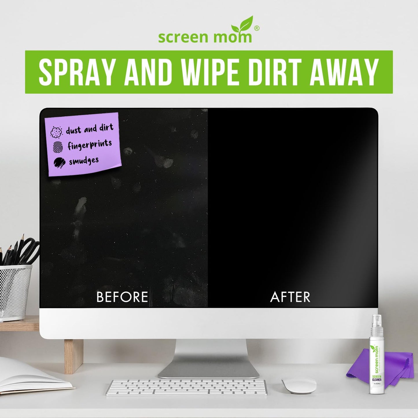 Screen Mom 1oz Screen Cleaner Spray 2 Pack - for Laptop, Computer Monitor, Ph...