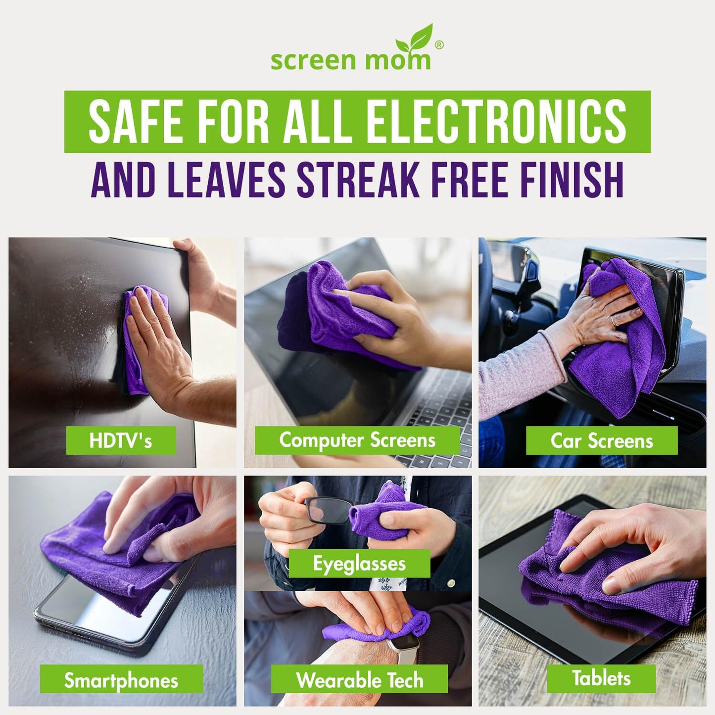 Screen Cleaner Kit - Best LED & LCD TV, Computer Monitor, Laptop iPad Screens...