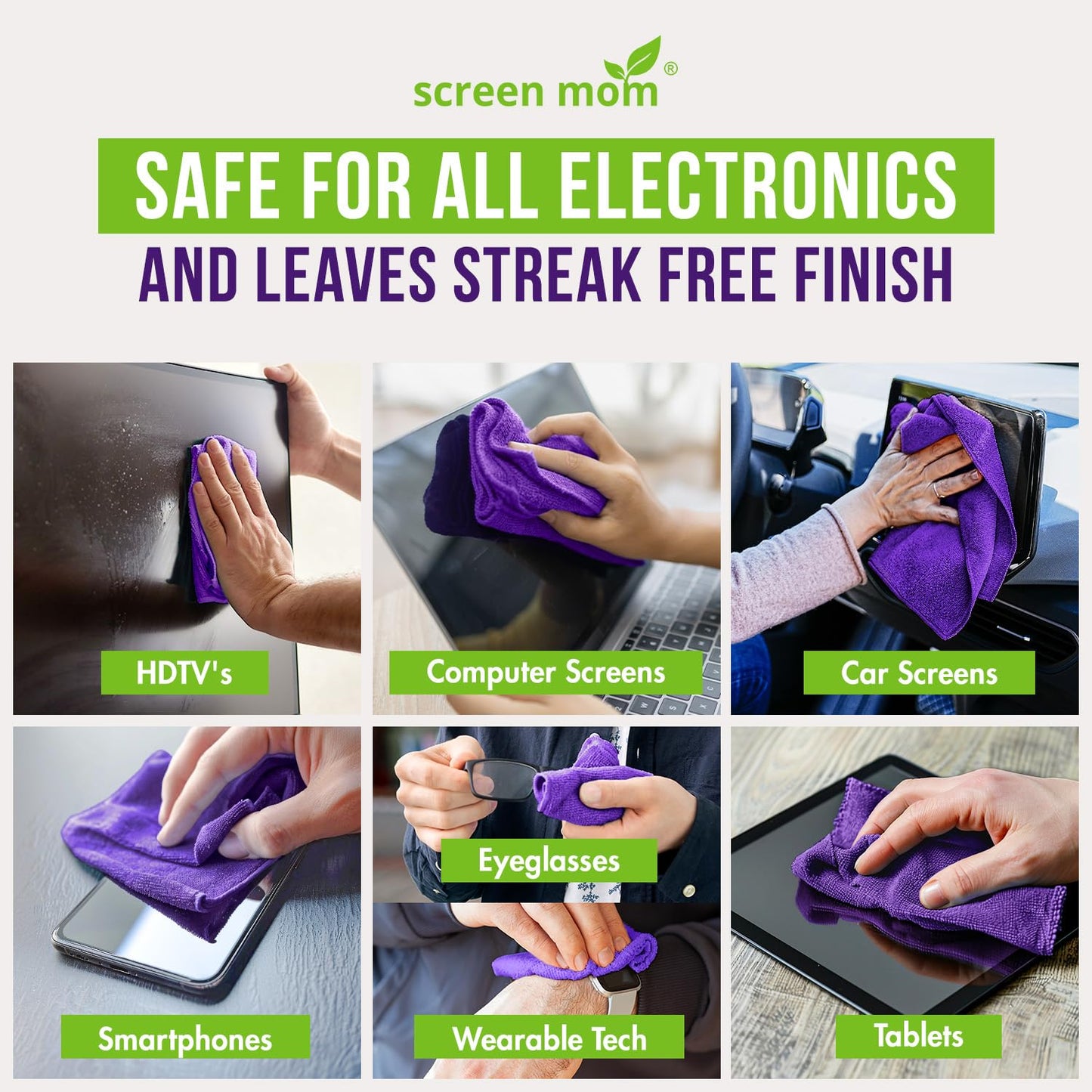 Screen Mom Screen Cleaner Kit - Best for LED & LCD TV, Computer Monitor, Phon...