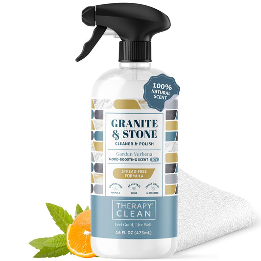 Therapy Daily Granite Cleaner and Polish with Large Microfiber Cloth, 16 fl. oz.