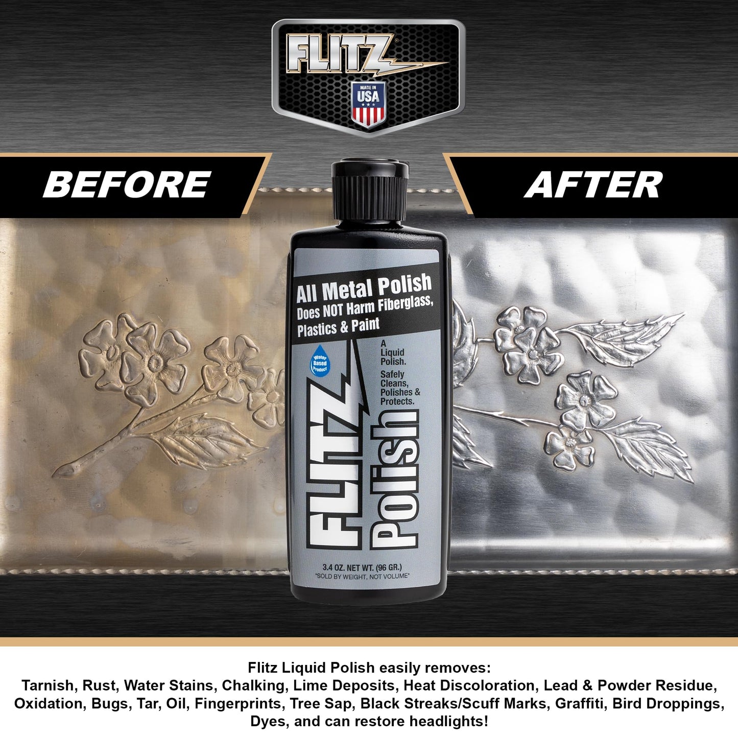 Flitz LQ 04535 Multi-Purpose Polish and Cleaner Liquid for Metal, Plastic, Fi...