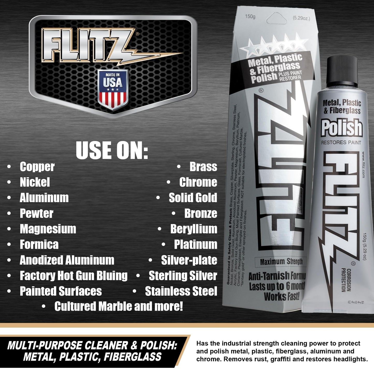 Flitz BU 03515 Metal, Plastic and Fiberglass Polish Paste - 5.29 oz.