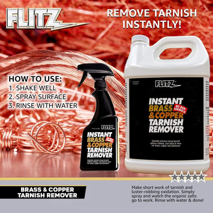 Flitz Instant Brass & Copper Tarnish Remover - 16. oz Spray